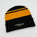 Black and yellow Cambridge Stud beanie